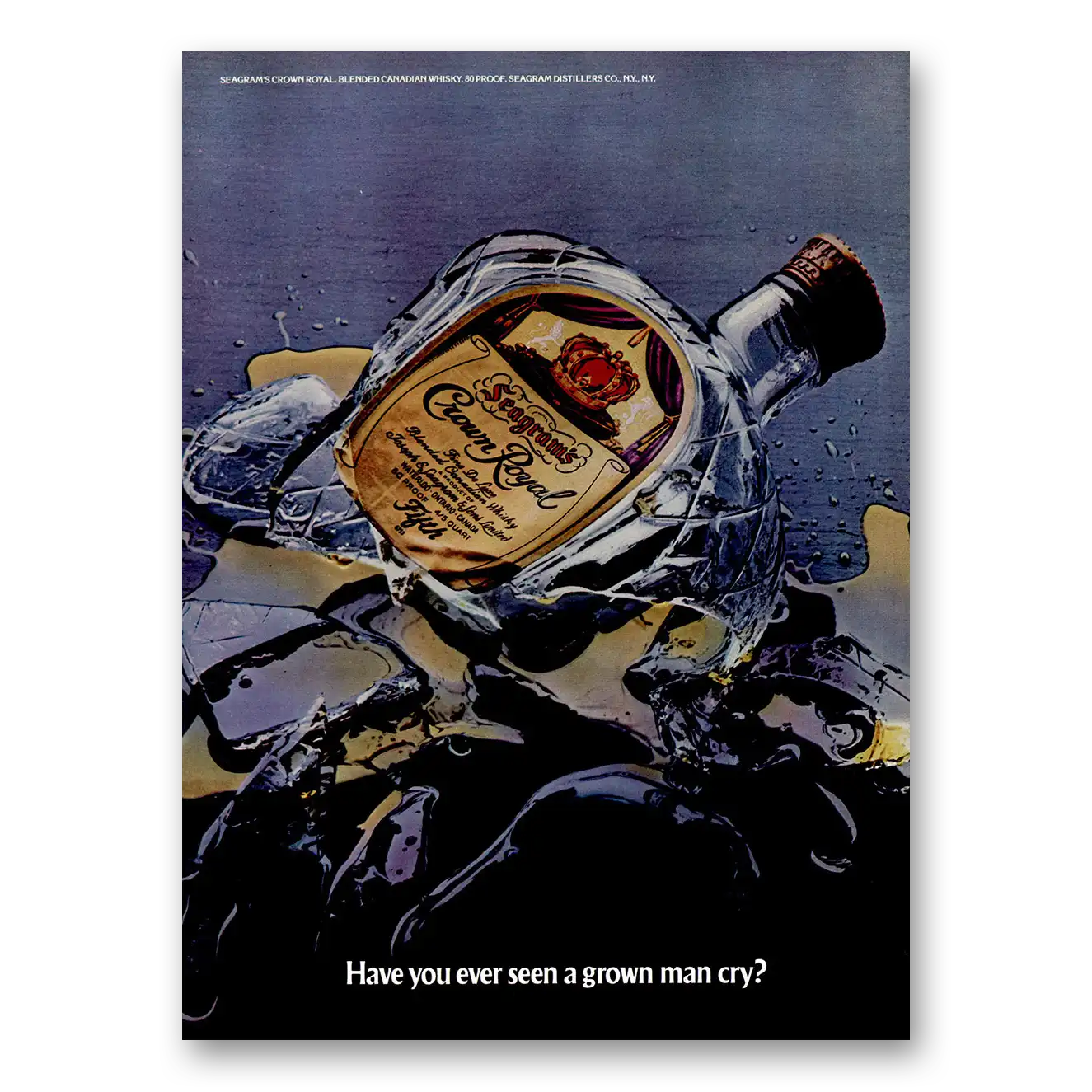 1975 Crown Royal Grown Man Cry Vintage Magazine Print Ad