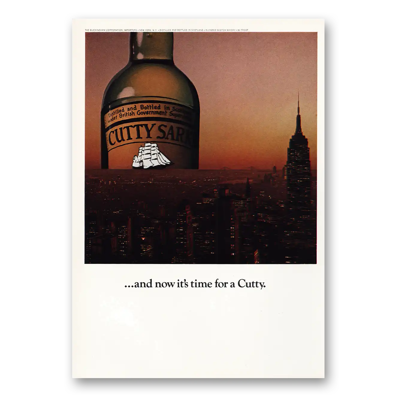 1975 Cutty Sark Empire State Building Vintage Magazine Print Ad