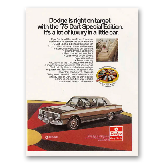 1974 Dodge Dart Special Edition Right on Target Vintage Magazine Print Ad