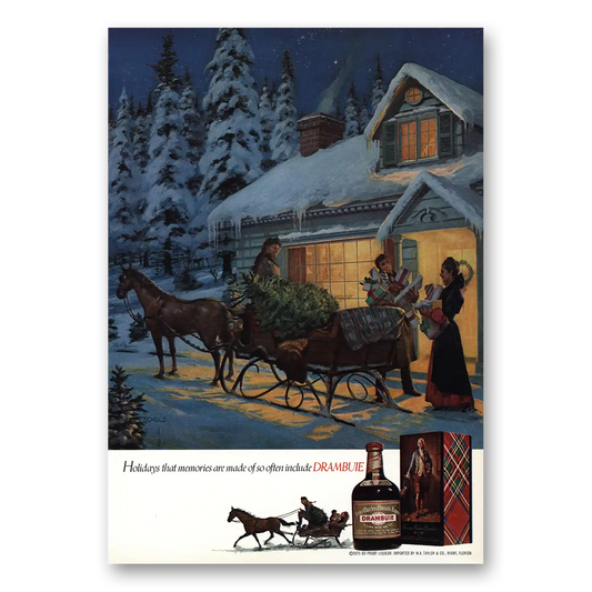 1975 Drambuie Holidays That Memories Are Made Of Vintage Magazine Print Ad