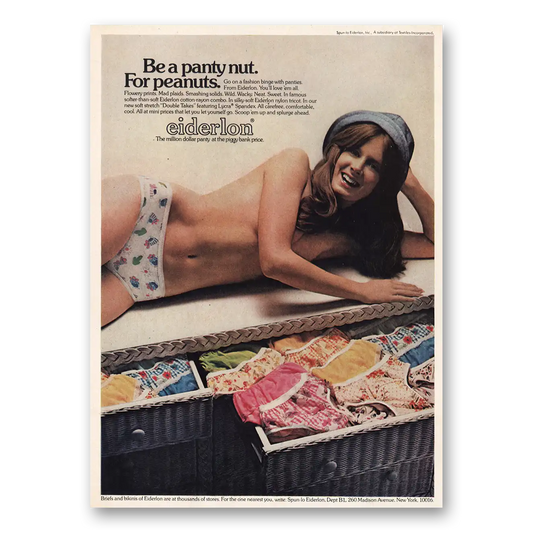 1975 Eiderlon Be Panty Nut for Peanuts Vintage Magazine Print Ad