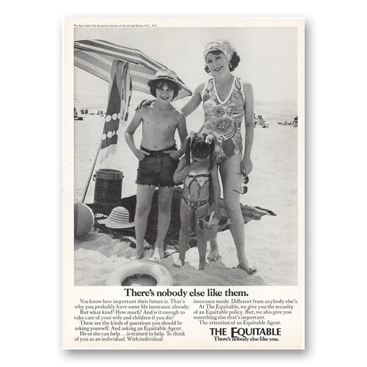 1975 Equitable Life Assurance Theres Nobody Like Them Vintage Magazine Print Ad