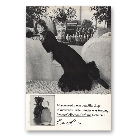 1975 Estee Lauder One Beautiful Drop Vintage Magazine Print Ad