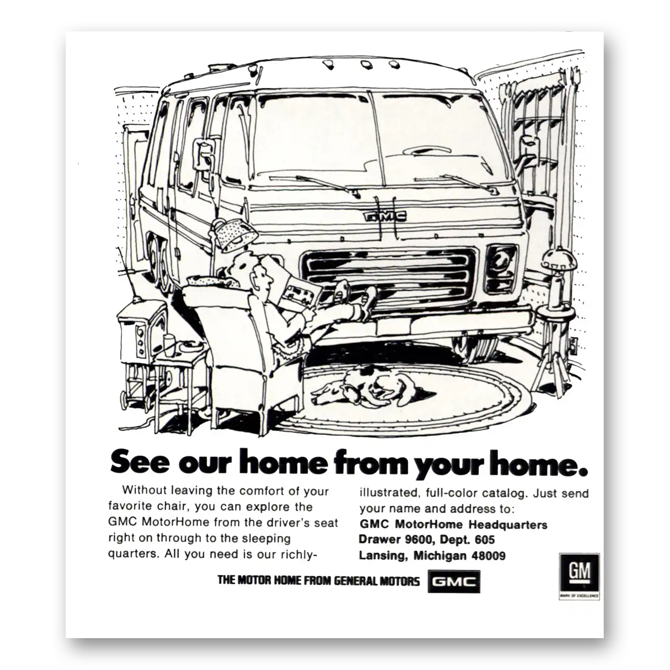 1975 GMC Motor Home Our Home From Your Home Vintage Magazine Print Ad