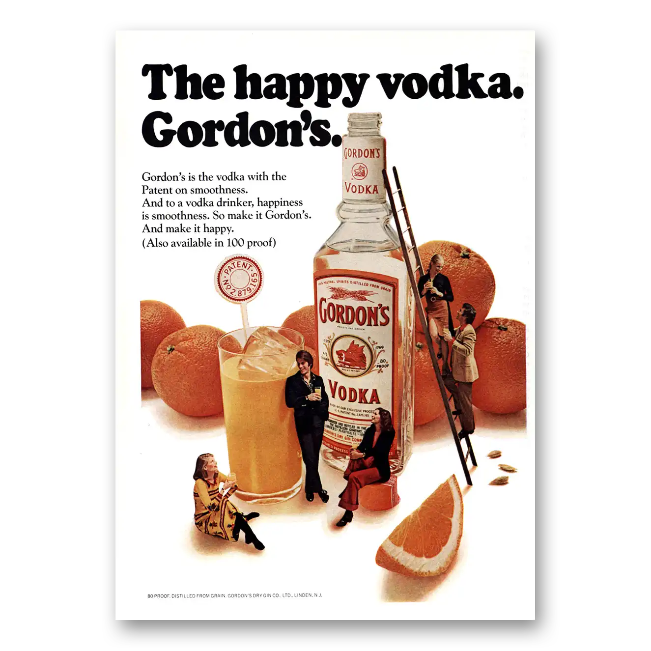 1975 Gordons Vodka Happy Vodka Vintage Magazine Print Ad