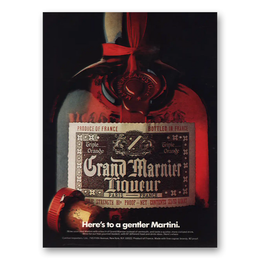 1975 Grand Marnier Gentler Martini Vintage Magazine Print Ad