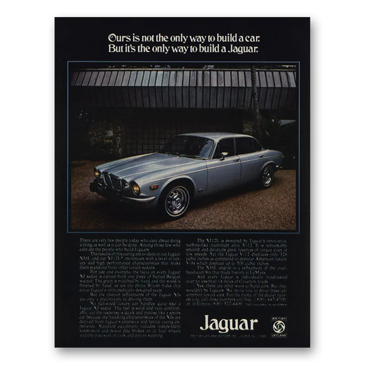 1975 Jaguar Only Way to Build Car Vintage Magazine Print Ad