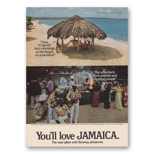 1975 Jamaica I Love to Spend Lazy Mornings Vintage Magazine Print Ad