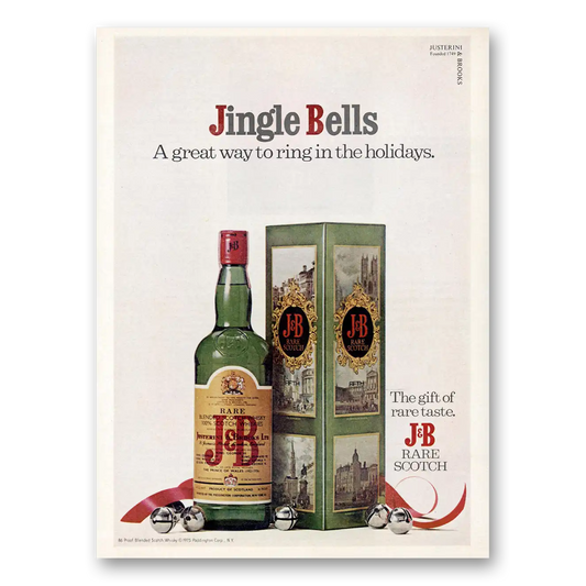 1975 J&B Scotch Whisky Jingle Bells Great Way to Ring In the Holidays Vintage Magazine Print Ad