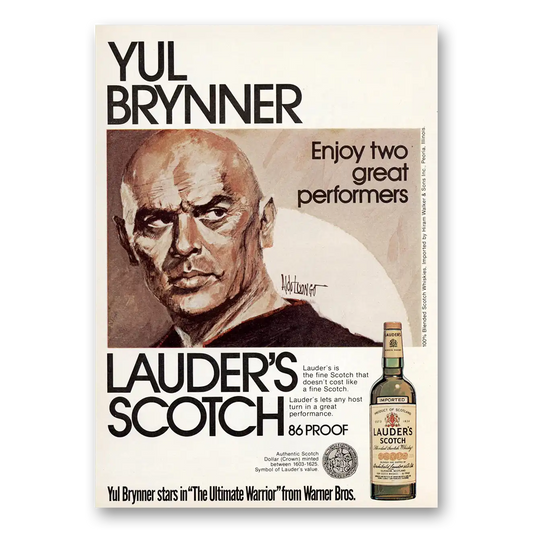 1975 Lauders Scotch Yul Brynner Two Great Performers Vintage Magazine Print Ad