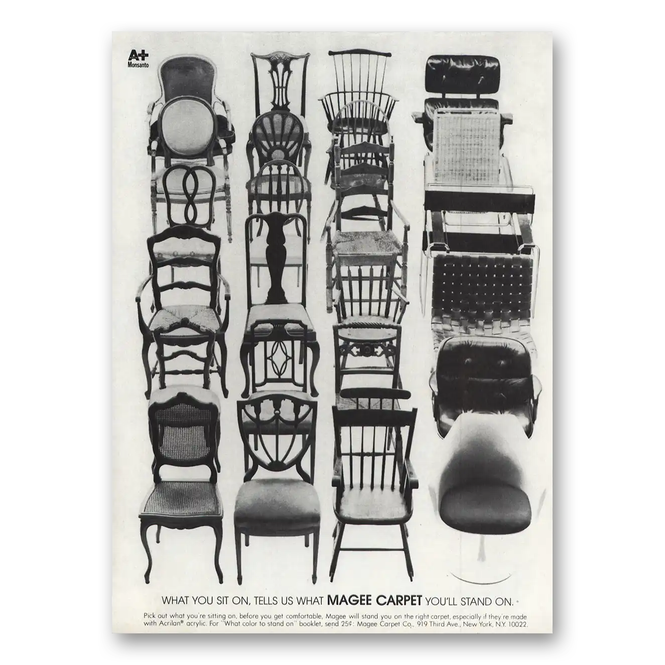 1975 Magee Carpet What You Sit On Tells Us Vintage Magazine Print Ad