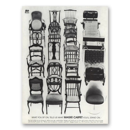 1975 Magee Carpet What You Sit On Tells Us Vintage Magazine Print Ad