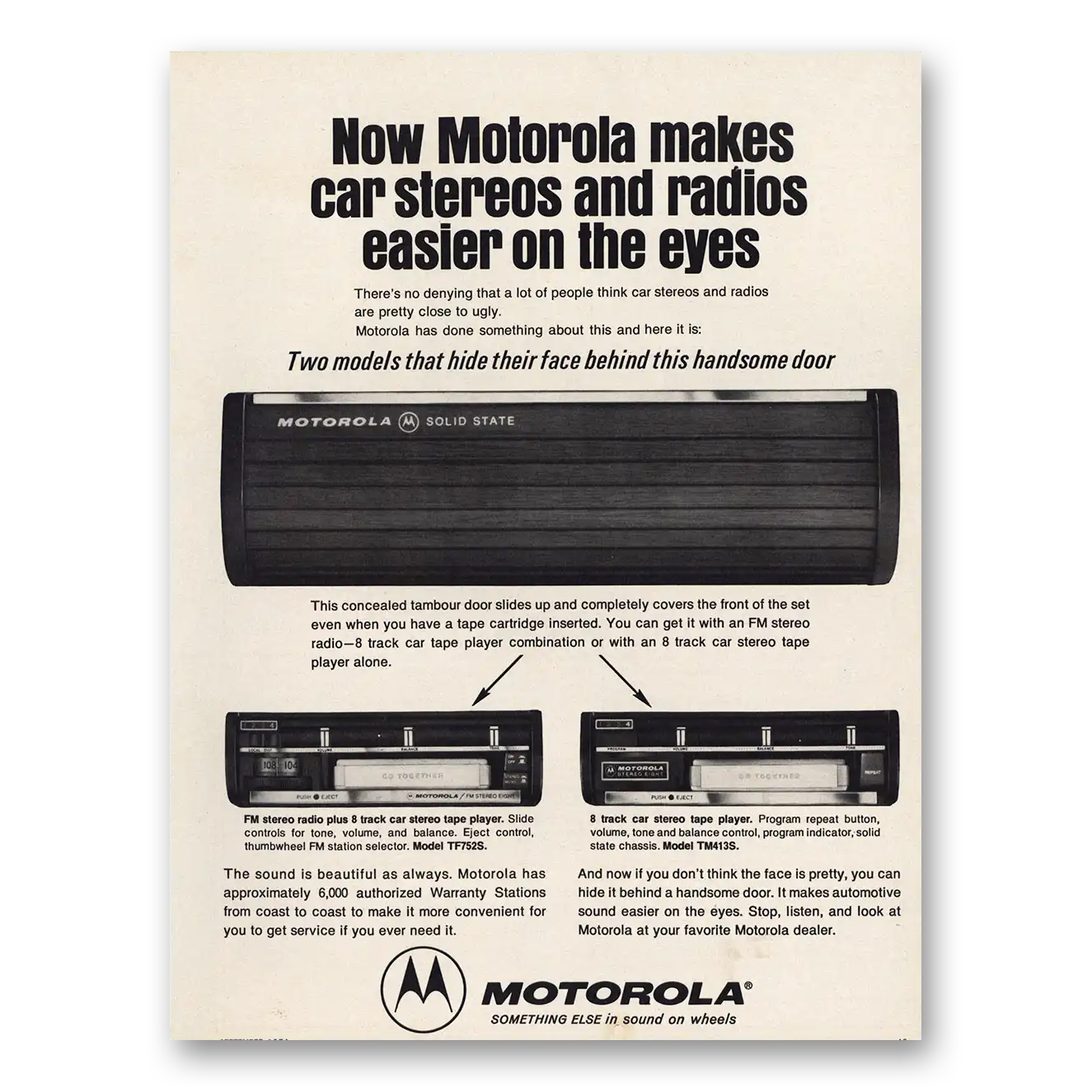 1975 Motorola Car Radio Easier On the Eyes Vintage Magazine Print Ad