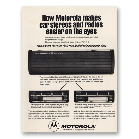 1975 Motorola Car Radio Easier On the Eyes Vintage Magazine Print Ad