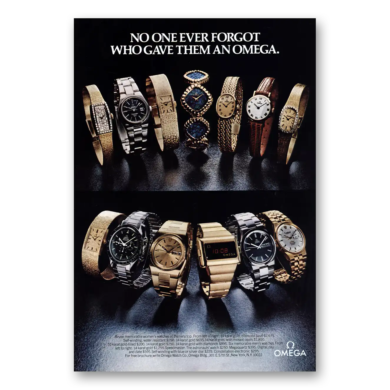 1975 Omega Watch No One Ever Forgot Who Gave Them Vintage Magazine Print Ad