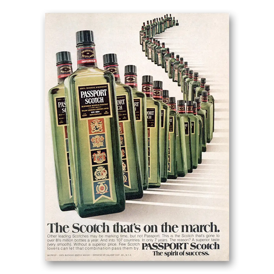 1975 Passport Scotch On the March Vintage Magazine Print Ad