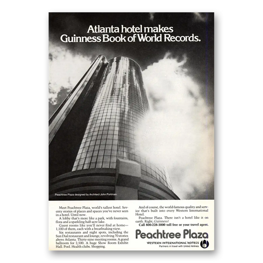 1975 Peachtree Plaza Guinness Book of World Records Vintage Magazine Print Ad