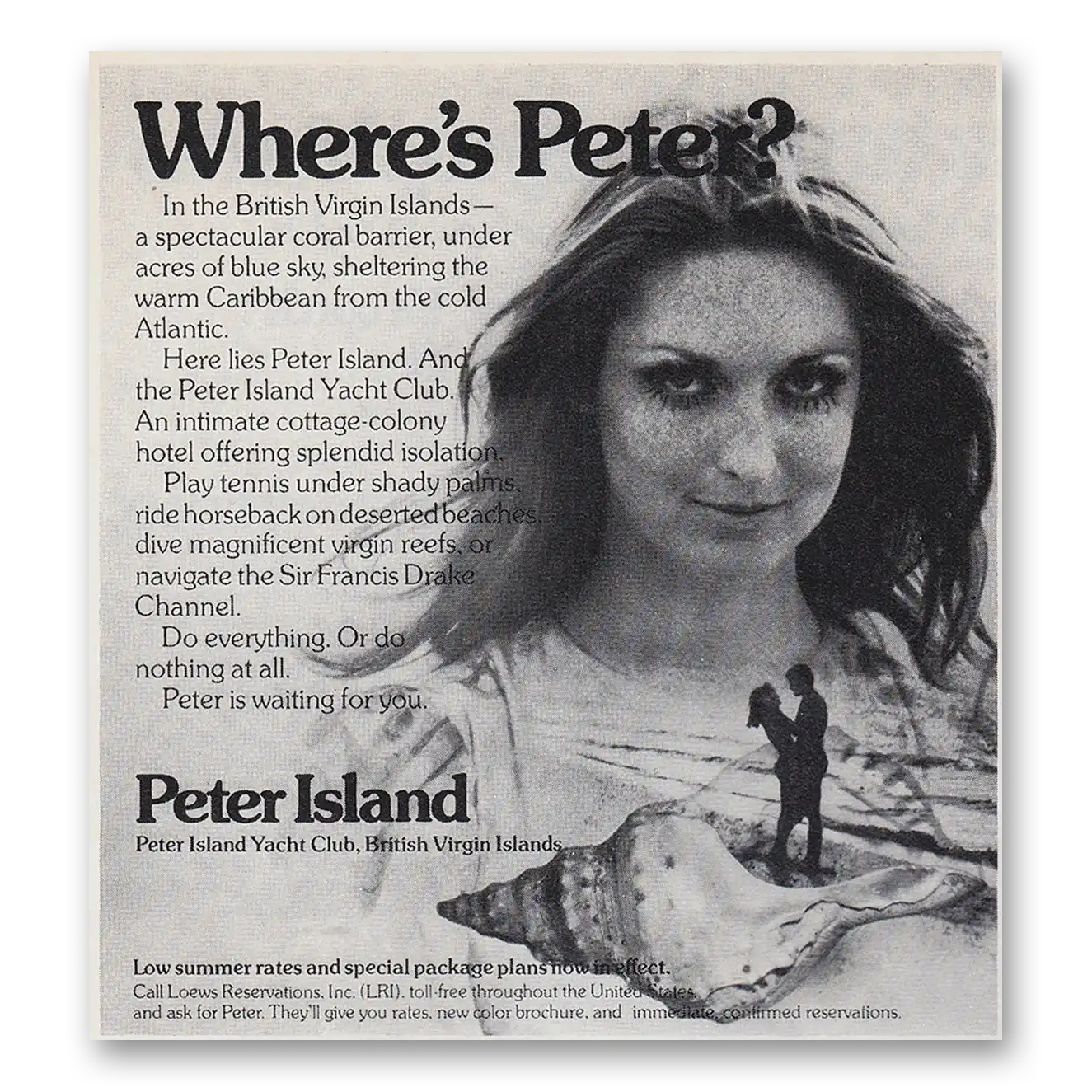 1975 Peter Island Virgin Islands Wheres Peter Vintage Magazine Print Ad