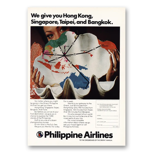 1975 Philippine Airlines We Give You Hong Kong Vintage Magazine Print Ad