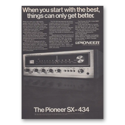 1975 Pioneer Stereo Components Start with the Best Things Can Only Get Better Vintage Magazine Print Ad