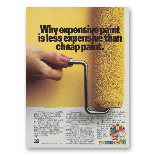 1975 Pittsburgh Paints Expensive Paint Is Less Expensive Vintage Magazine Print Ad