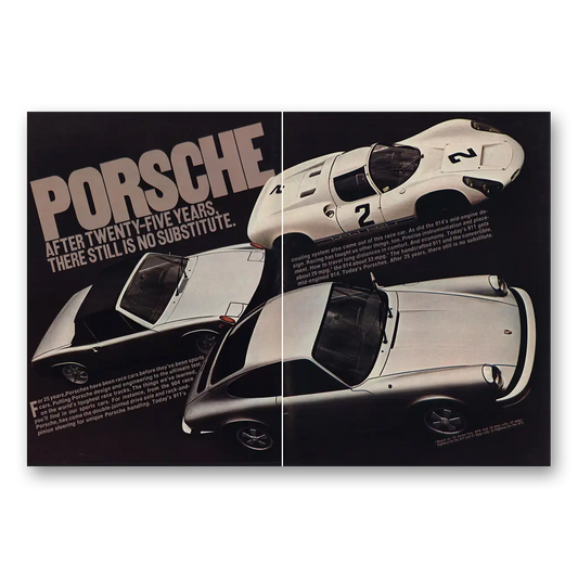 1975 Porsche After Twenty Five Years No Substitute Vintage Magazine Print Ad