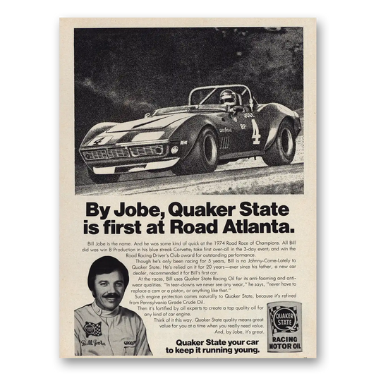 1975 Quaker State By Jobe First Road Atlanta Vintage Magazine Print Ad