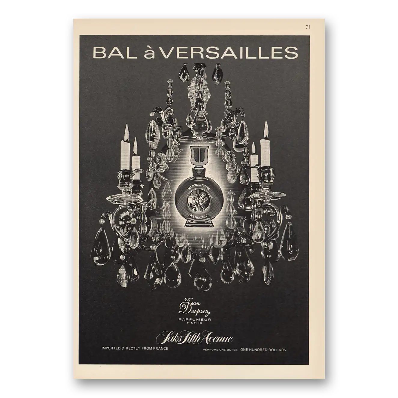 1975 Saks Fifth Avenue Bal a Versailles Vintage Magazine Print Ad