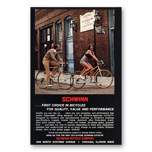 1975 Schwinn Bicycles First Choice in Bicycles Vintage Magazine Print Ad