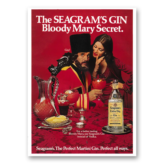 1975 Seagrams Extra Dry Gin Bloody Mary Secret Vintage Magazine Print Ad