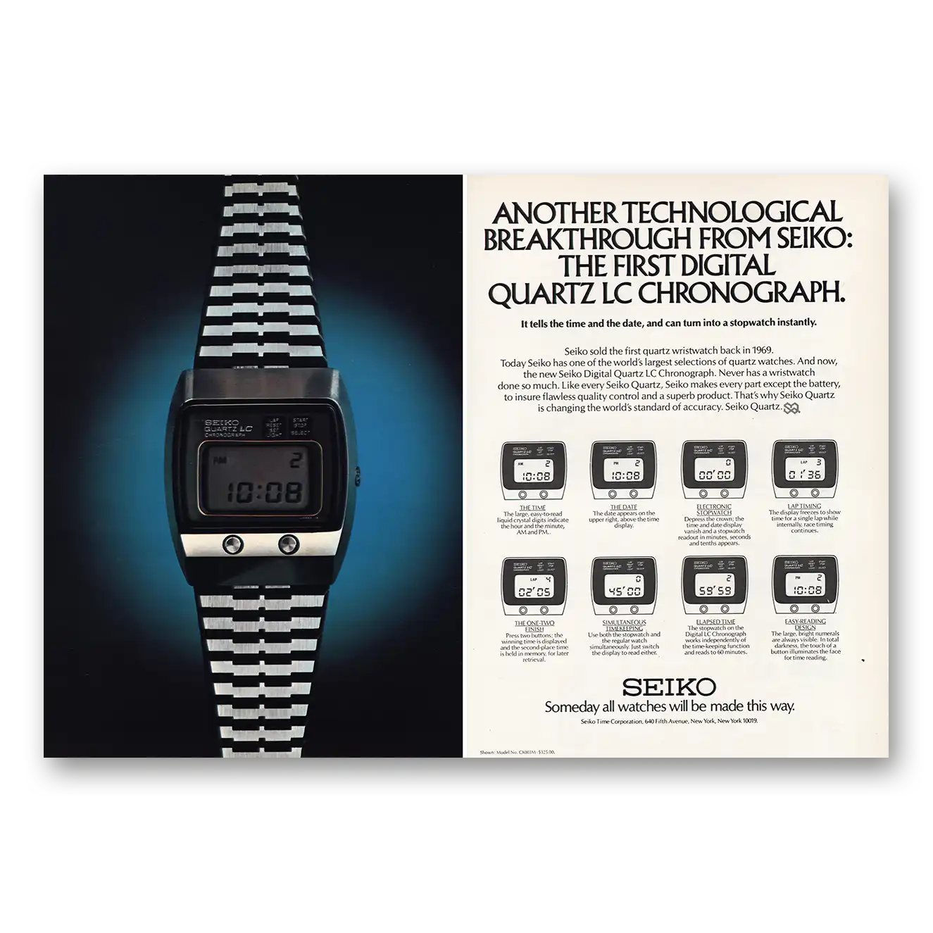 1975 Seiko Watches Technological Breakthrough Vintage Magazine Print Ad