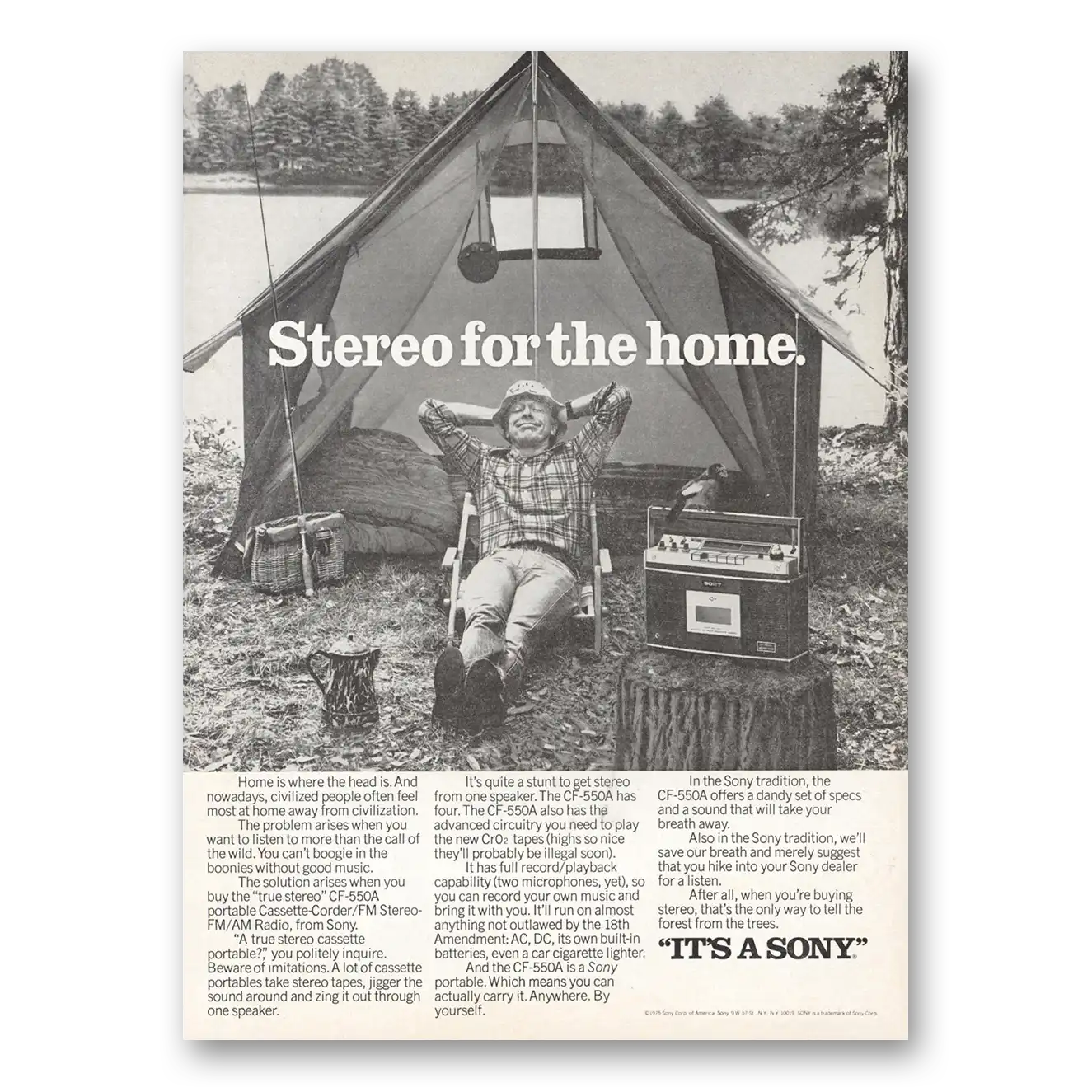 1975 Sony Stereo Stereo for the Home Vintage Magazine Print Ad