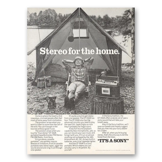 1975 Sony Stereo Stereo for the Home Vintage Magazine Print Ad