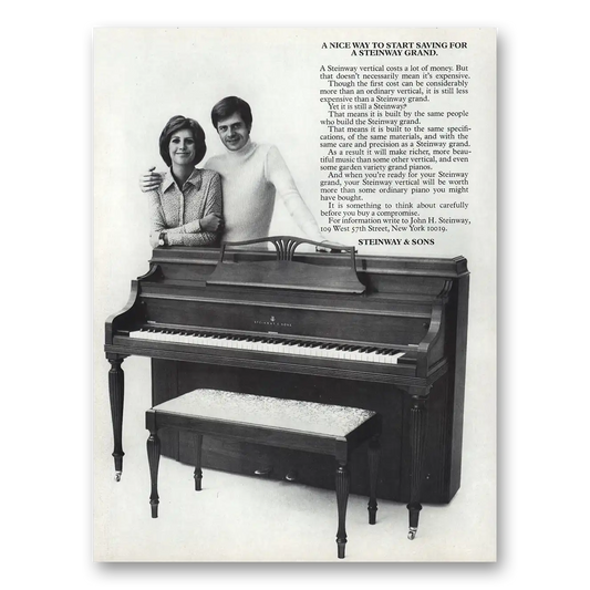 1975 Steinway Piano Grand Nice Way to Start Saving Vintage Magazine Print Ad