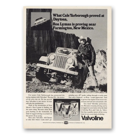 1975 Valvoline Motor Oil Gale Yarborough Vintage Magazine Print Ad