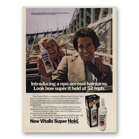 1975 Vitalis Super Hold Santa Cruz Big Dipper Vintage Magazine Print Ad