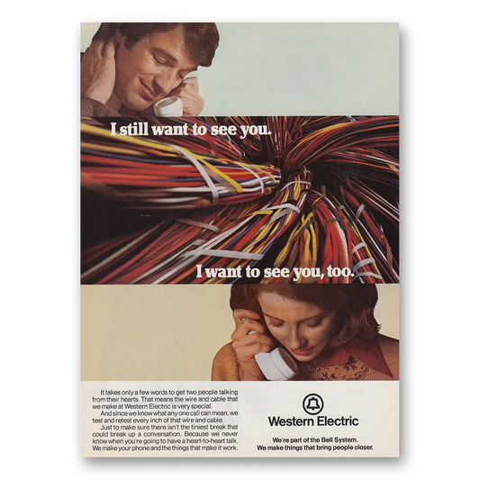 1975 Western Electric I Still Want To See You Vintage Magazine Print Ad