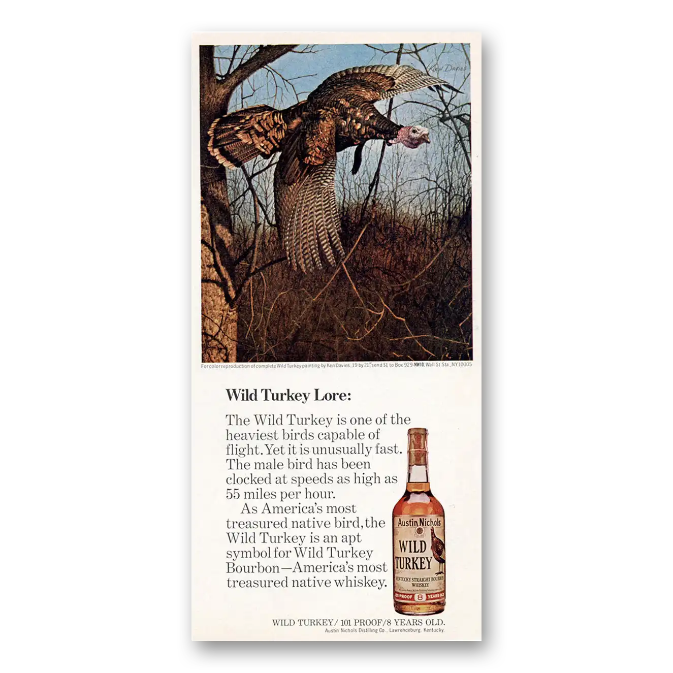 1975 Wild Turkey Bourbon Whiskey Wild Turkey Lore Vintage Magazine Print Ad