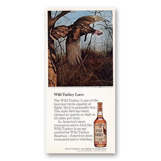 1975 Wild Turkey Bourbon Whiskey Wild Turkey Lore Vintage Magazine Print Ad