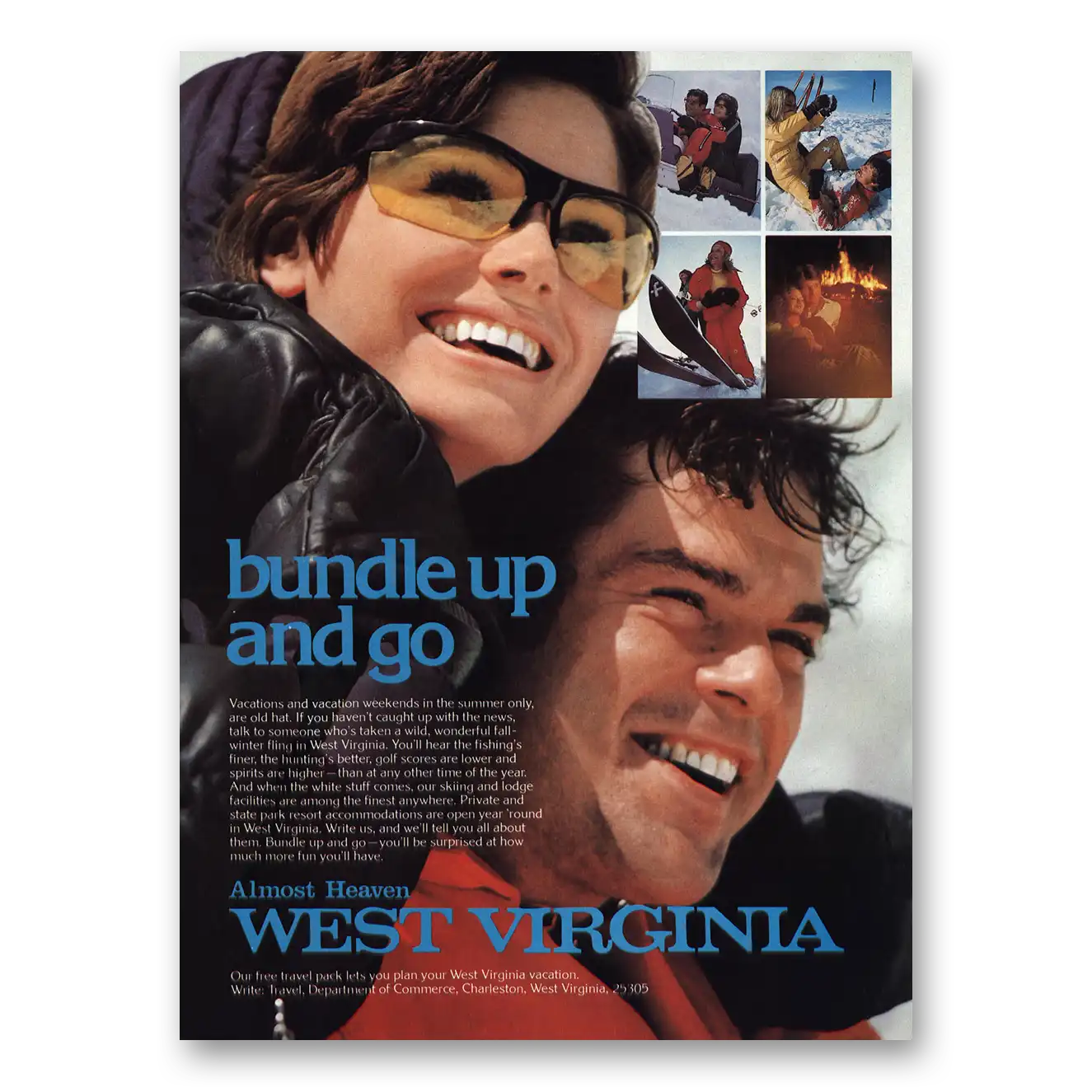 1975 West Virginia Bundle Up and Go Vintage Magazine Print Ad