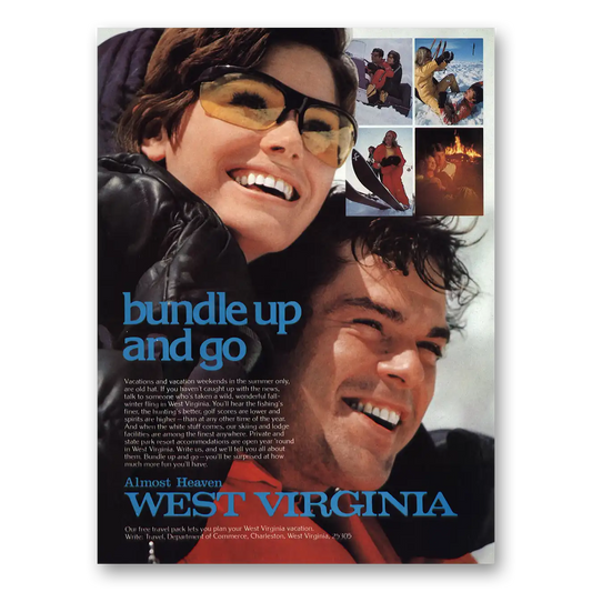 1975 West Virginia Bundle Up and Go Vintage Magazine Print Ad