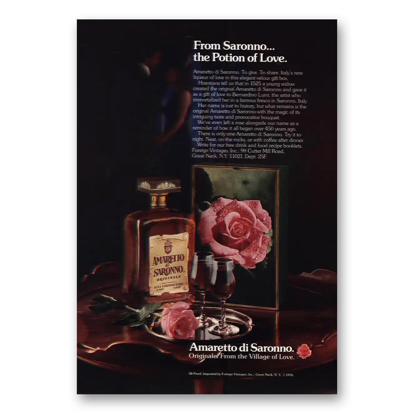 1976 Amaretto Potion of Love Vintage Magazine Print Ad