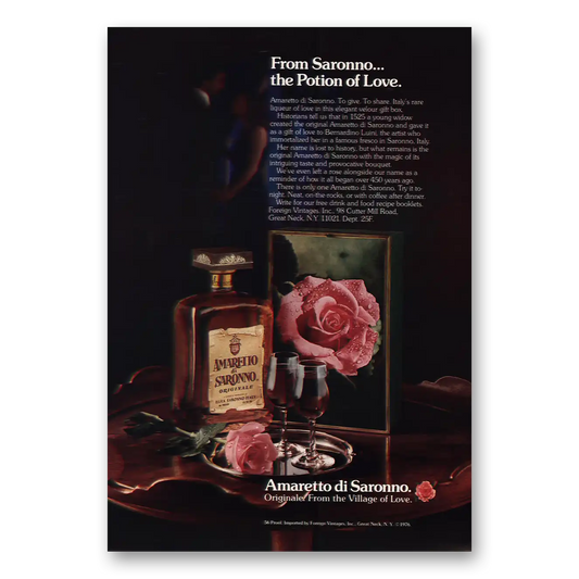 1976 Amaretto Potion of Love Vintage Magazine Print Ad