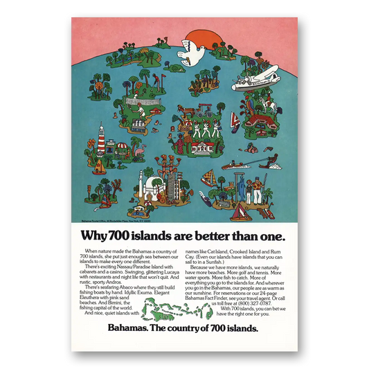 1976 Bahamas 700 Islands Are Better Than One Vintage Magazine Print Ad