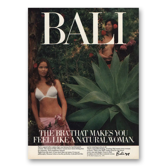 1976 Bali Bras Feel Like a Natural Woman Vintage Magazine Print Ad