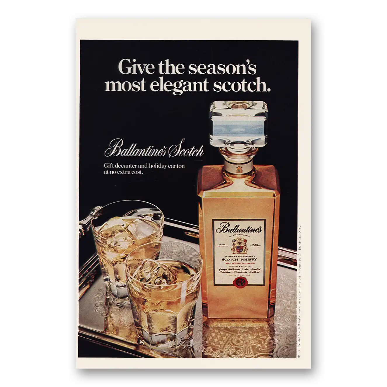 1976 Ballantines Seasons Most Elegant Vintage Magazine Print Ad