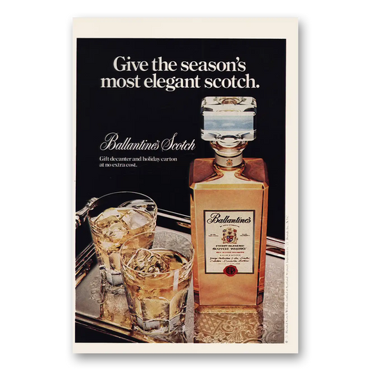 1976 Ballantines Seasons Most Elegant Vintage Magazine Print Ad