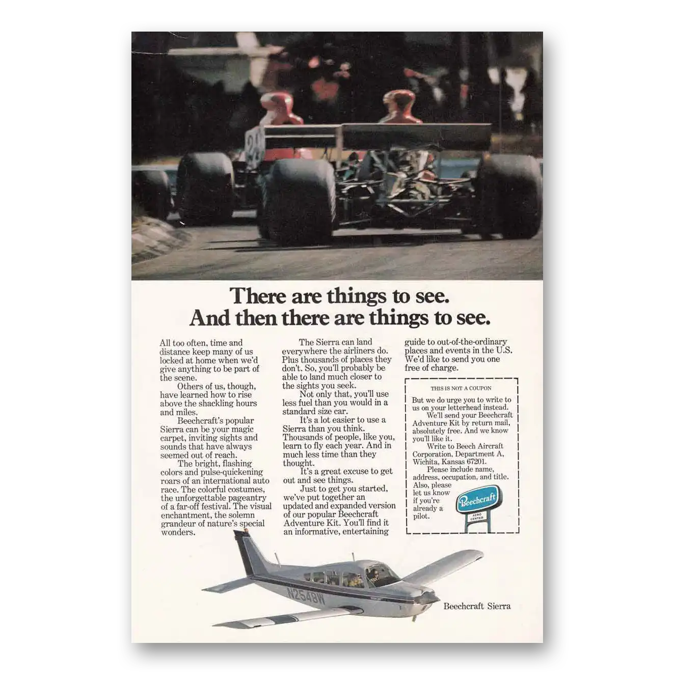 1976 Beechcraft Sierra There Are Things To See Vintage Magazine Print Ad