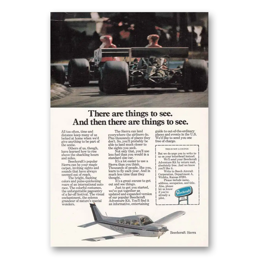 1976 Beechcraft Sierra There Are Things To See Vintage Magazine Print Ad