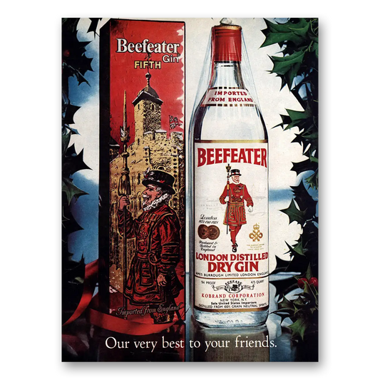 1976 Beefeater Our Very Best To Your Friends Vintage Magazine Print Ad